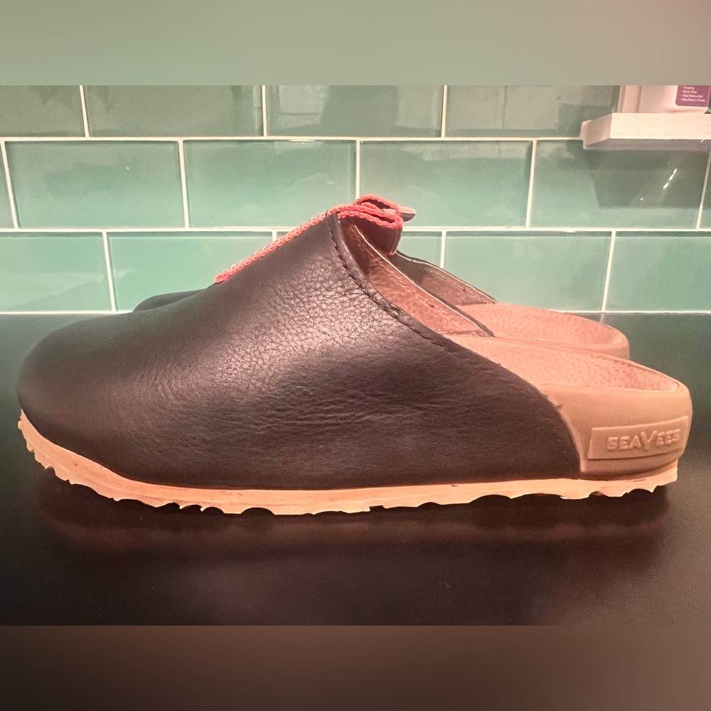 SeaVees Black and Brown Slip-On Mules
